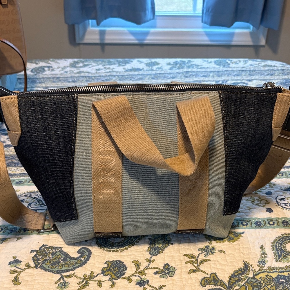 True Religion Denim and Tan Crossbody Bag - Picture 2 of 4